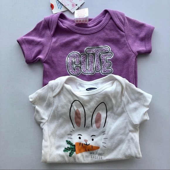 Old Navy Other - Onsie bundle 3-6 month My first Easter and NWT purple onesie